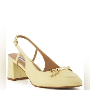 Dune London Shoes Women’s 37 Cassie Leather Bit Buckle Slingback Pumps NIB